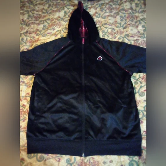 Protege Reversable Athletic Training Performance Hoodie Jacket Men's L Black/Red - Picture 1 of 14